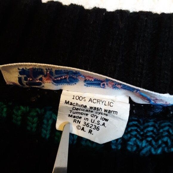 Rose Vintage Knit Multi Color Crewneck Sweater - Picture 4 of 9